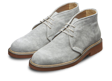 Bottines Desert Boots pour homme veau velours gris bleu