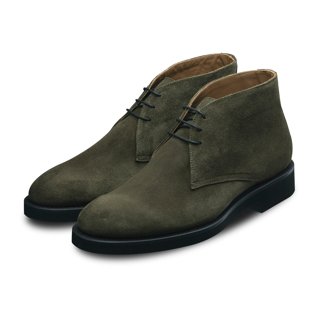 swatche, Bottines Chukka veau velours kaki pour homme