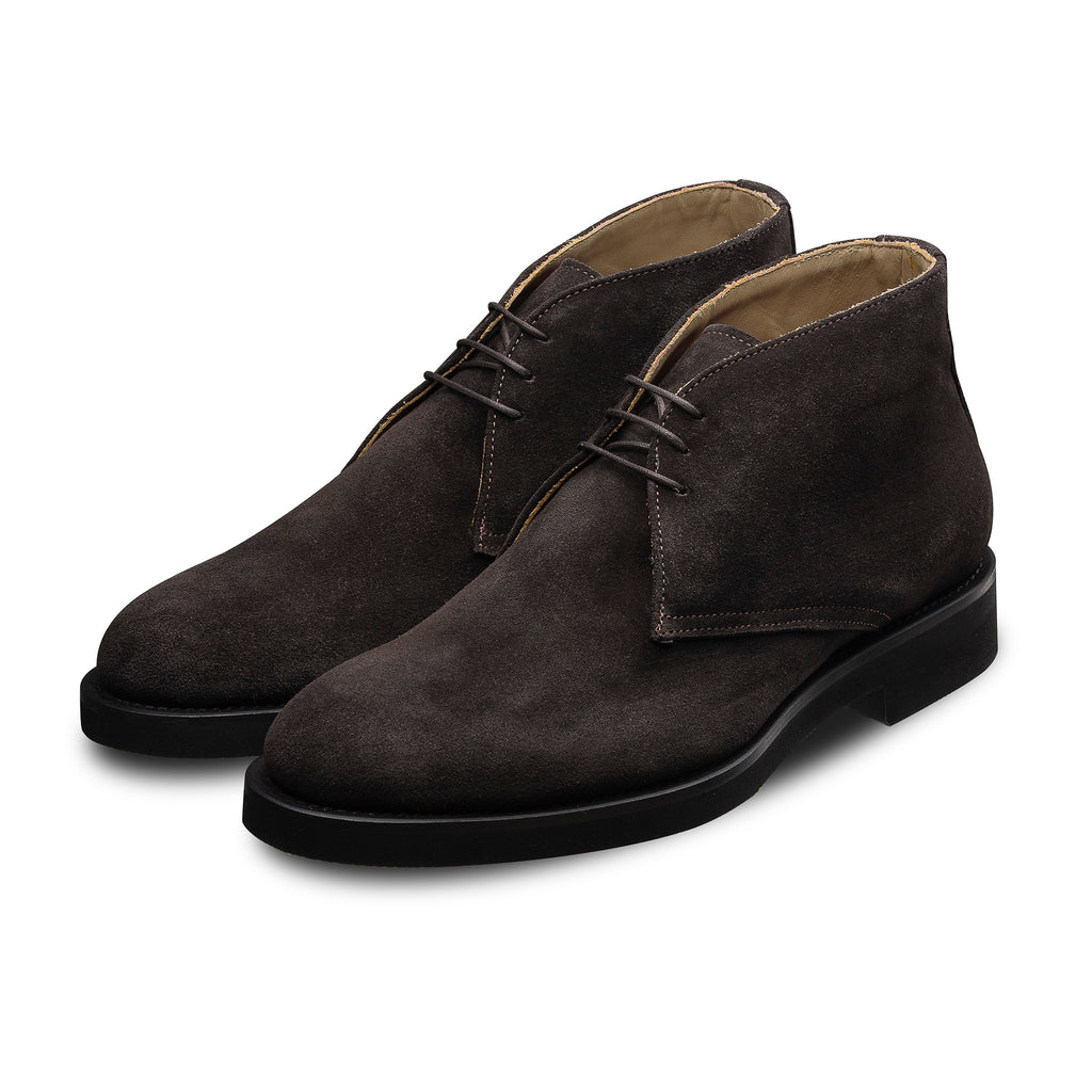 swatche, Bottines Chukka Saul 376 veau velours marron