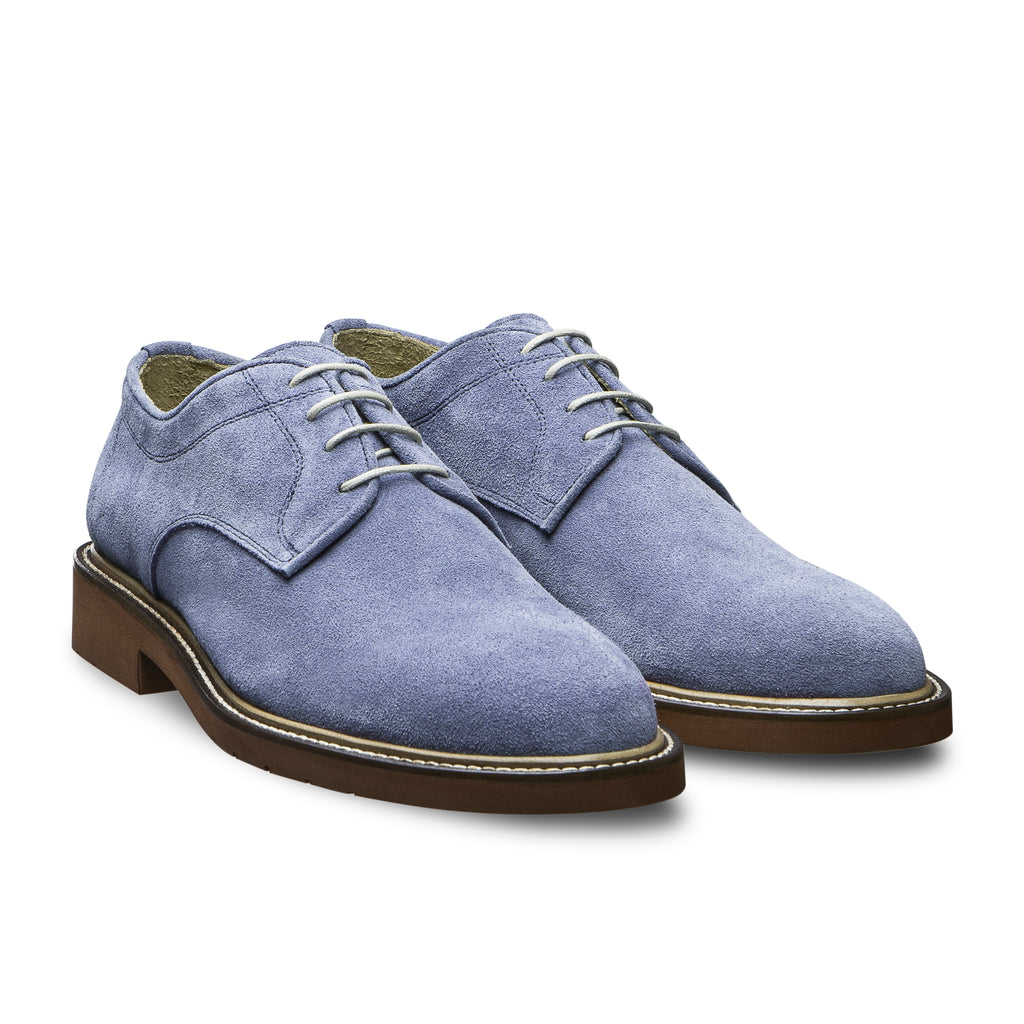 Chaussures d'été pour homme veau velours bleu