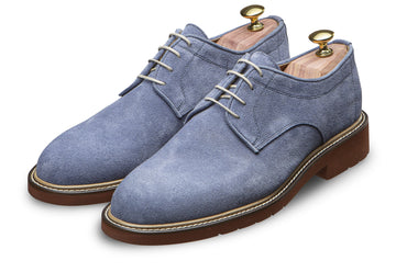 swatche, Derby d'été pour homme veau velours bleu Brenna 701