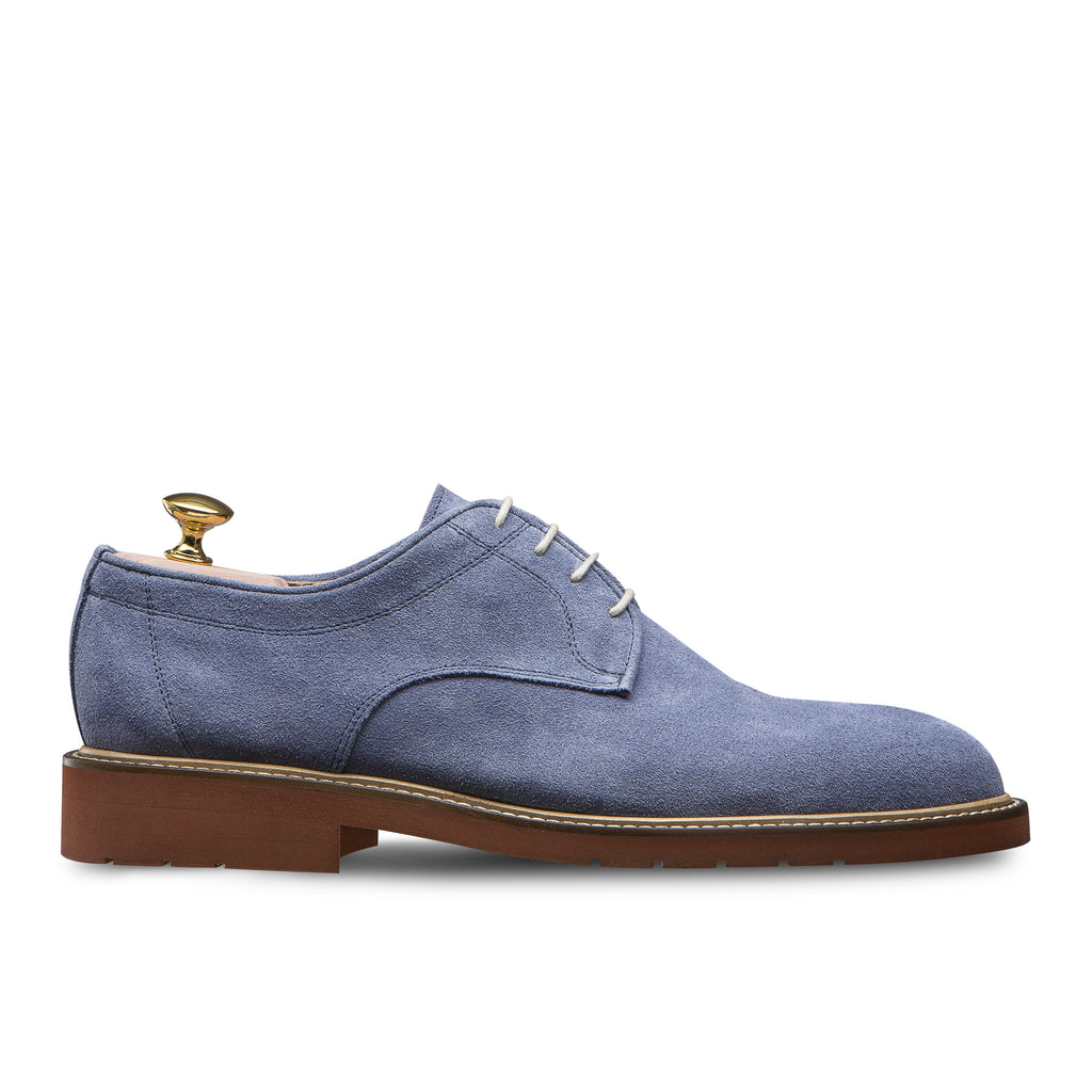 Chaussures d'été pour homme veau velours bleu