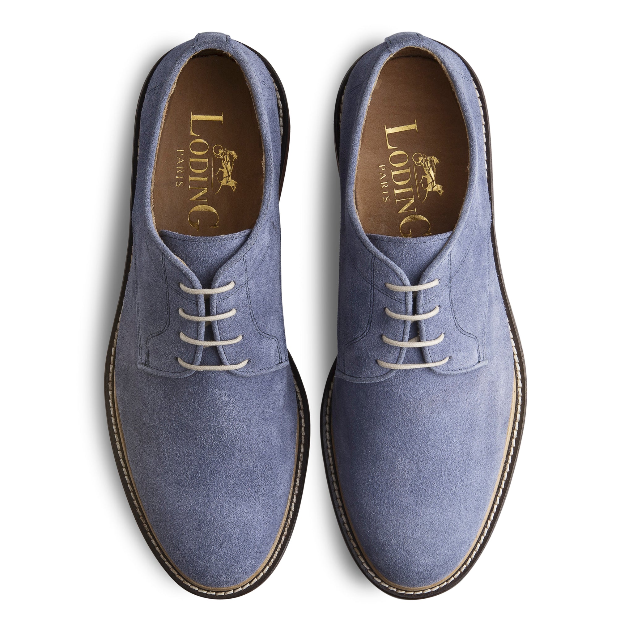 Men s summer shoes in blue suede calfskin LodinG