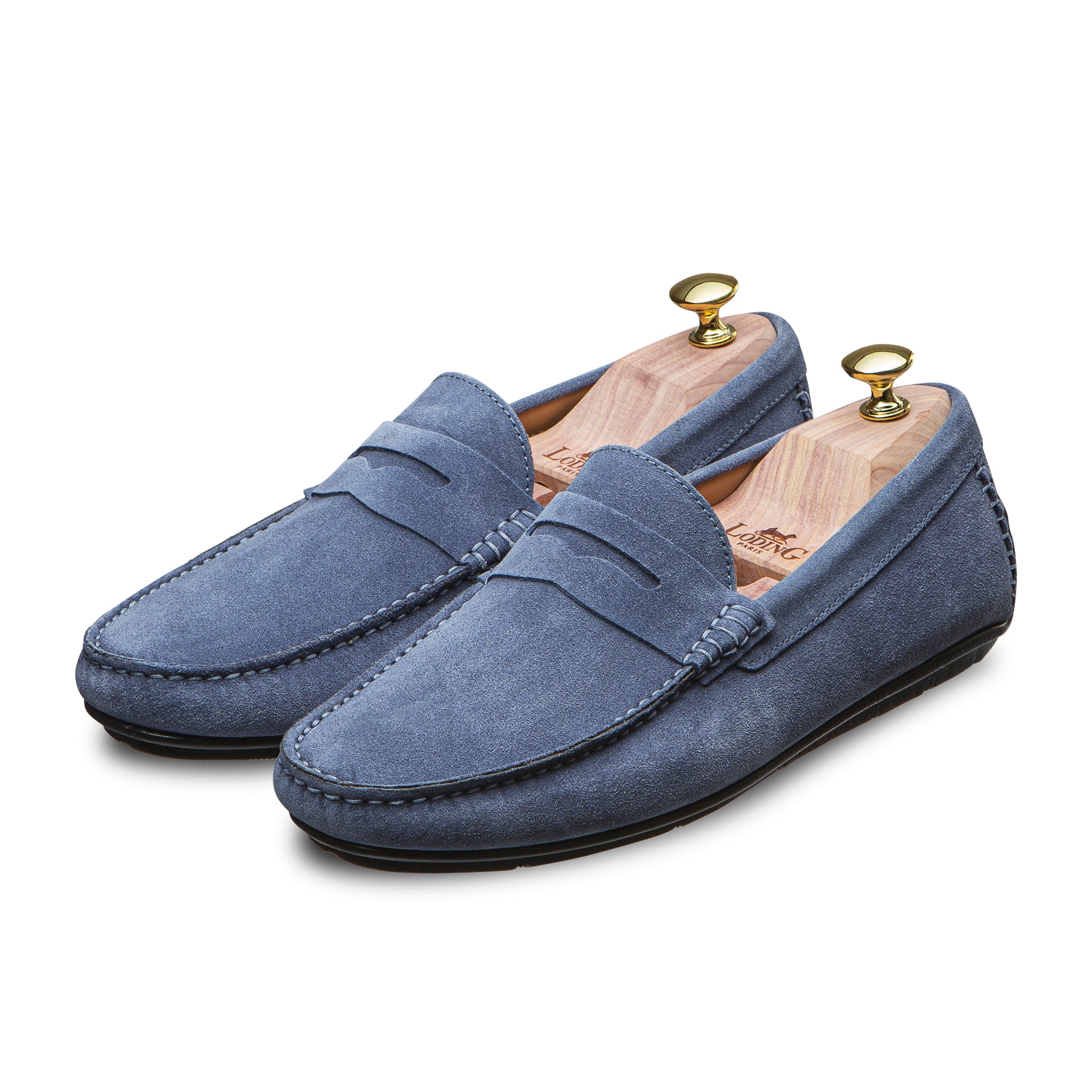 Light blue velvet summer driver loafer for men LodinG