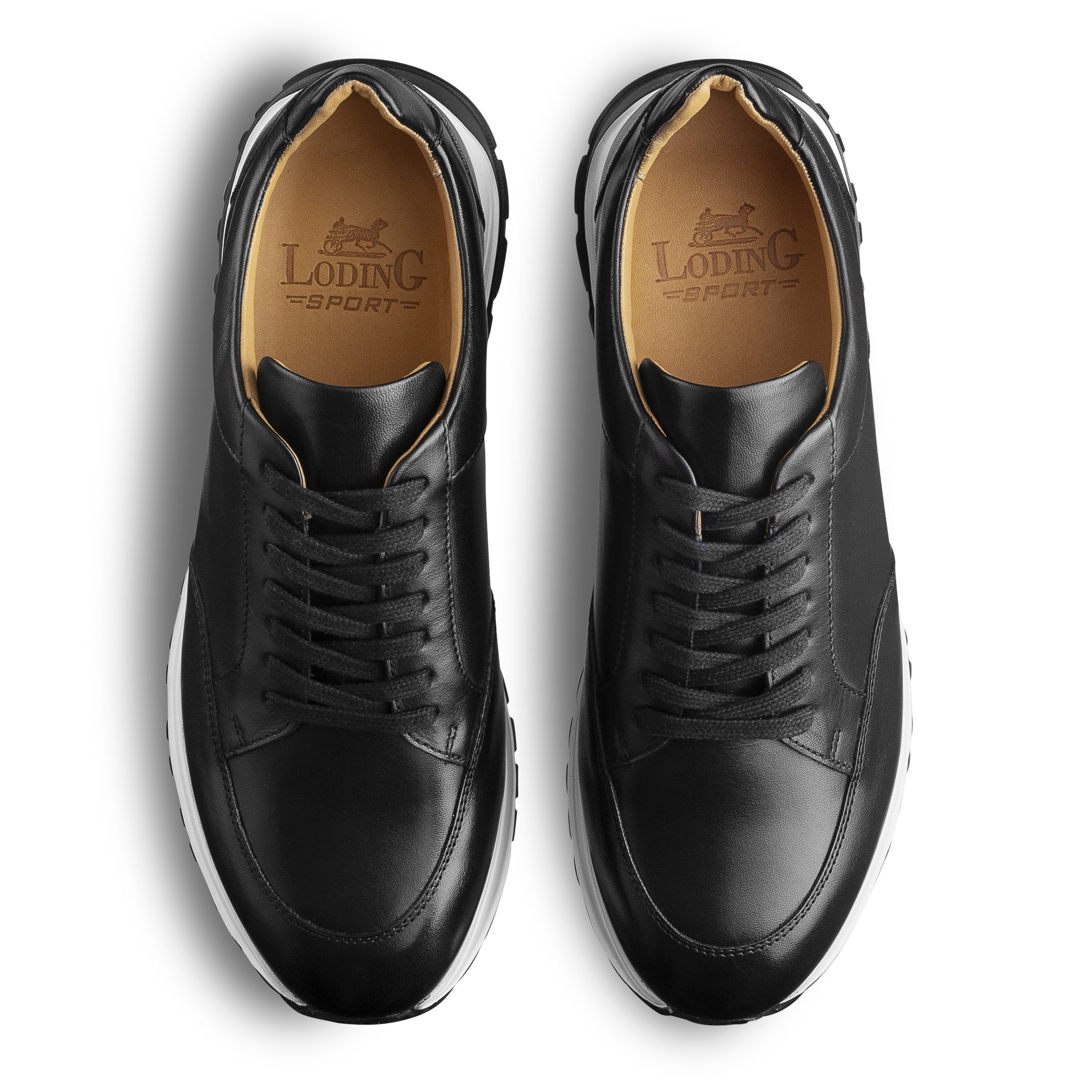 Black leather sneakers for men. LodinG