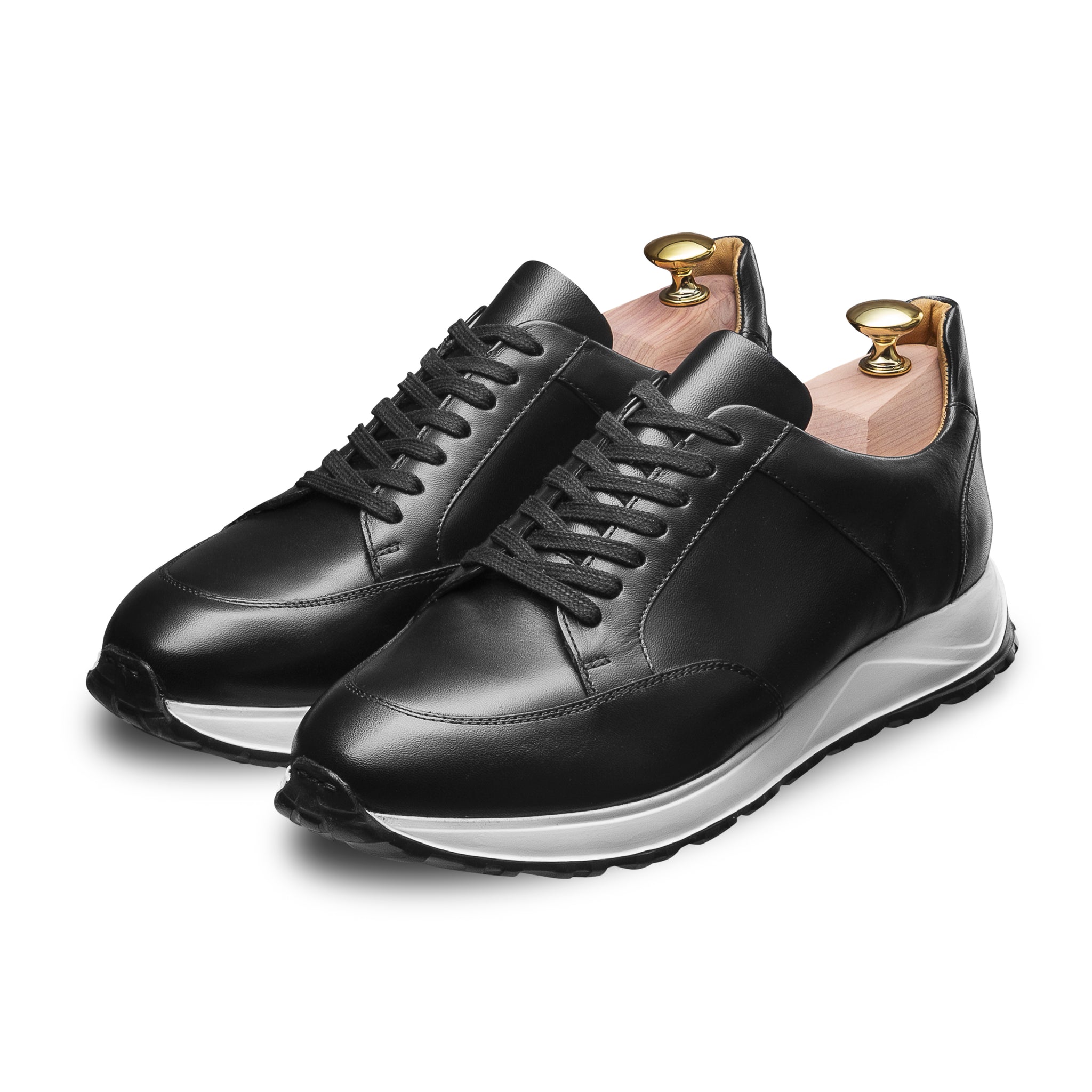 Black leather sneakers for men. LodinG